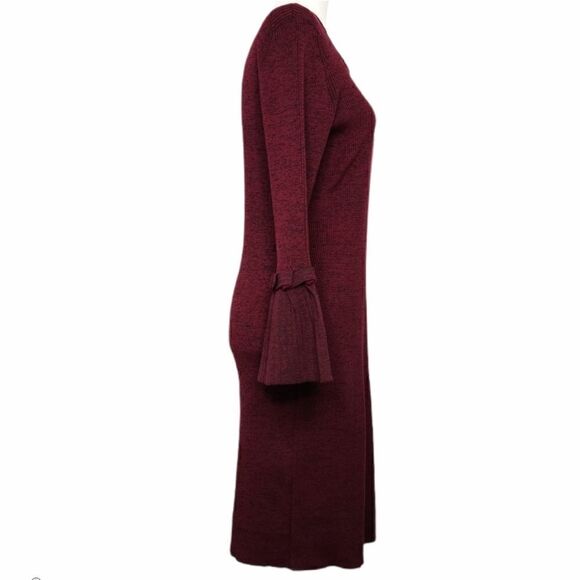 Nina Leonard Scoopneck Pleated Sleeve Shift Dress - Picture 7 of 15